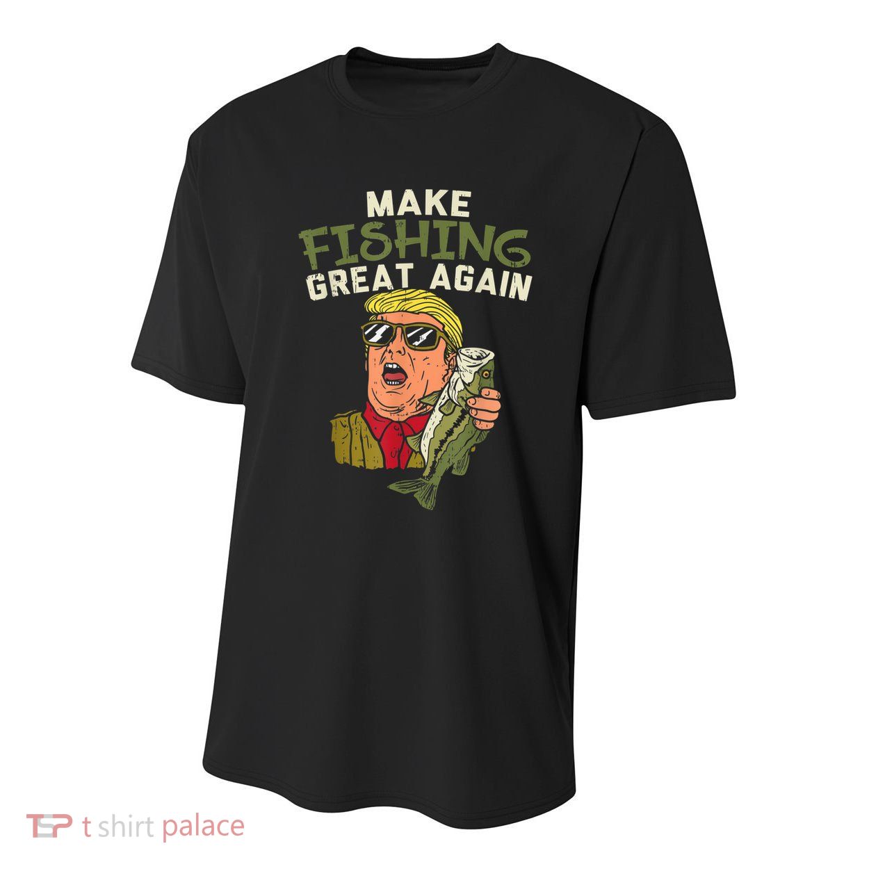 Make Fishing Great Again Trump Funny Fisherman Angler Youth Performance Sprint T-Shirt