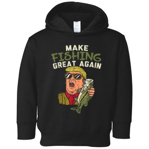 Make Fishing Great Again Trump Funny Fisherman Angler Toddler Hoodie