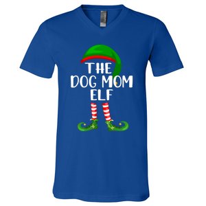 Matching Family Group The Dog Mom Elf Christmas Gift V-Neck T-Shirt