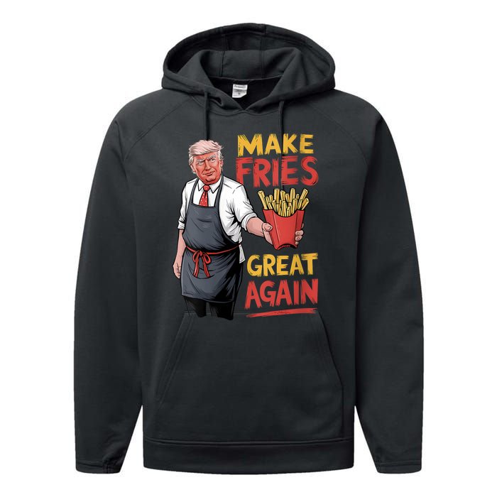 Make Fries Great Again Viral Doanld Trump Meme Performance Fleece Hoodie