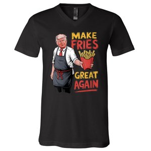 Make Fries Great Again Viral Doanld Trump Meme V-Neck T-Shirt