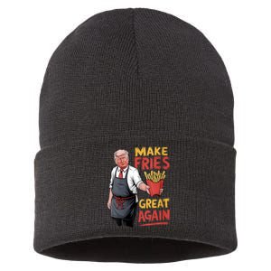 Make Fries Great Again Viral Doanld Trump Meme Sustainable Knit Beanie