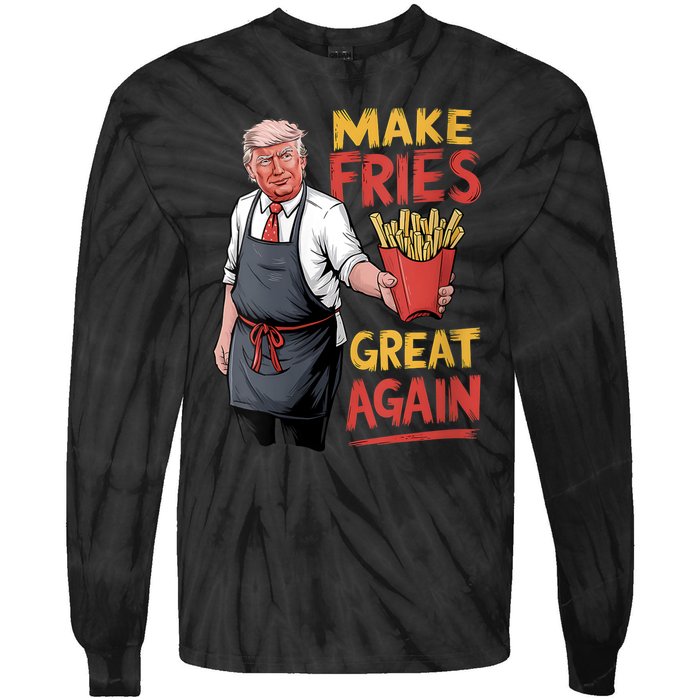 Make Fries Great Again Viral Doanld Trump Meme Tie-Dye Long Sleeve Shirt