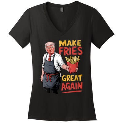 Make Fries Great Again Viral Doanld Trump Meme Women's V-Neck T-Shirt
