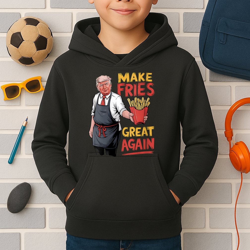 Make Fries Great Again Viral Doanld Trump Meme Kids Hoodie