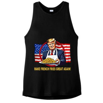 Make Fries Great Again Donald Trump Ladies PosiCharge Tri-Blend Wicking Tank