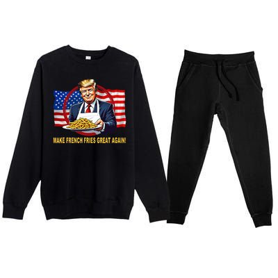 Make Fries Great Again Donald Trump Premium Crewneck Sweatsuit Set