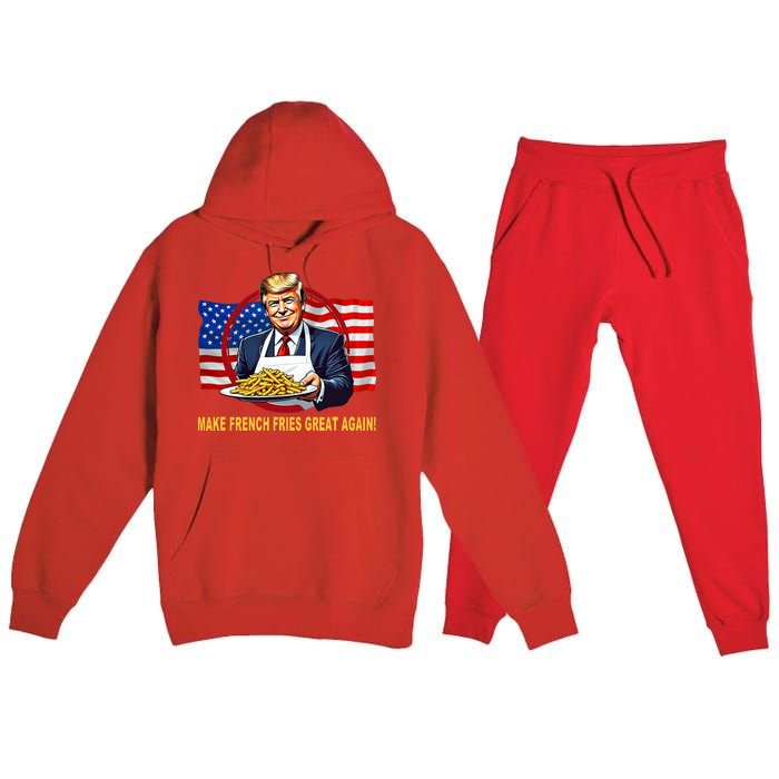 Make Fries Great Again Donald Trump Premium Hooded Sweatsuit Set