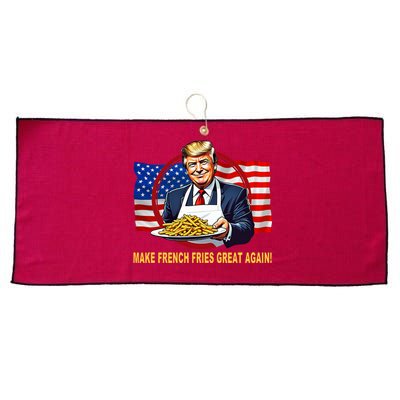 Make Fries Great Again Donald Trump Large Microfiber Waffle Golf Towel