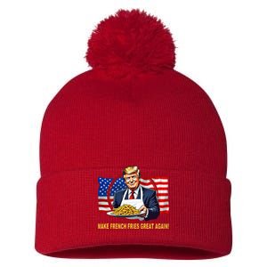 Make Fries Great Again Donald Trump Pom Pom 12in Knit Beanie