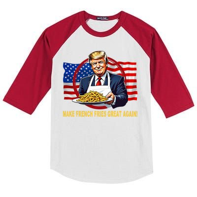 Make Fries Great Again Donald Trump Kids Colorblock Raglan Jersey