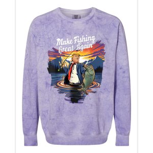 Make Fishing Great Angler Gift Colorblast Crewneck Sweatshirt