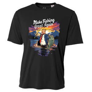 Make Fishing Great Angler Gift Cooling Performance Crew T-Shirt