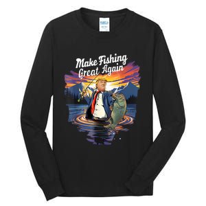 Make Fishing Great Angler Gift Tall Long Sleeve T-Shirt