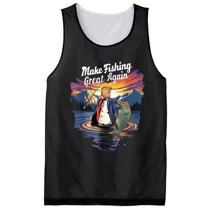 Make Fishing Great Angler Gift Mesh Reversible Basketball Jersey Tank