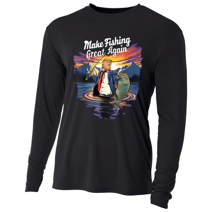 Make Fishing Great Angler Gift Cooling Performance Long Sleeve Crew