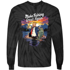 Make Fishing Great Angler Gift Tie-Dye Long Sleeve Shirt