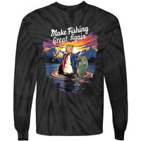 Make Fishing Great Angler Gift Tie-Dye Long Sleeve Shirt