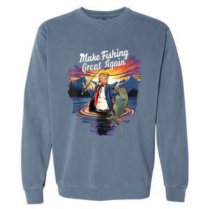 Make Fishing Great Angler Gift Garment-Dyed Sweatshirt