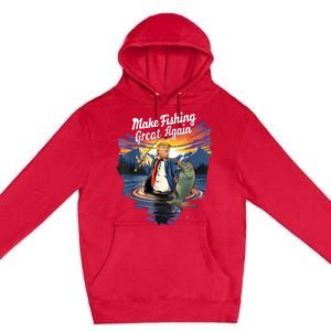 Make Fishing Great Angler Gift Premium Pullover Hoodie