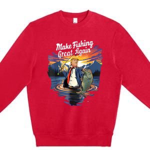 Make Fishing Great Angler Gift Premium Crewneck Sweatshirt