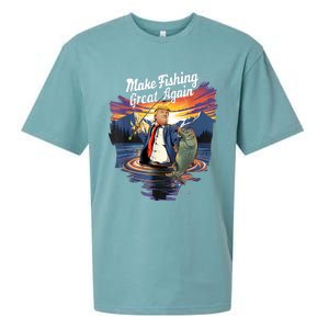 Make Fishing Great Angler Gift Sueded Cloud Jersey T-Shirt