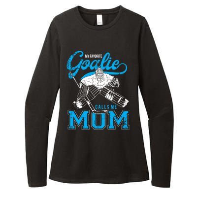 My Favorite Goalie Calls Mom Ice Hockey Player Sport Gift Womens CVC Long Sleeve Shirt