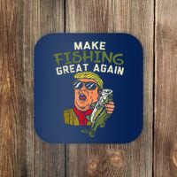 Make Fishing Great Again Trump Funny Fisherman Angler Gift Coaster