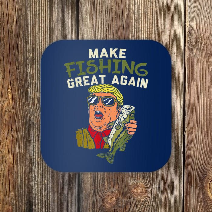 Make Fishing Great Again Trump Funny Fisherman Angler Gift Coaster