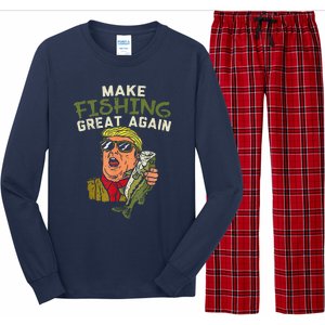 Make Fishing Great Again Trump Funny Fisherman Angler Gift Long Sleeve Pajama Set