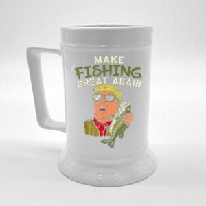 Make Fishing Great Again Trump Funny Fisherman Angler Gift Beer Stein