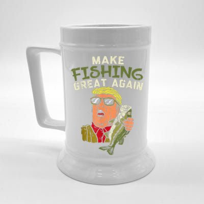 Make Fishing Great Again Trump Funny Fisherman Angler Gift Beer Stein