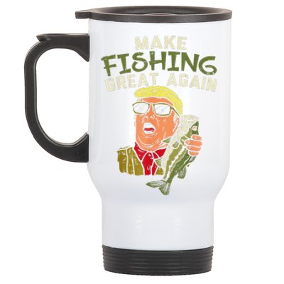 Make Fishing Great Again Trump Funny Fisherman Angler Gift Stainless Steel Travel Mug