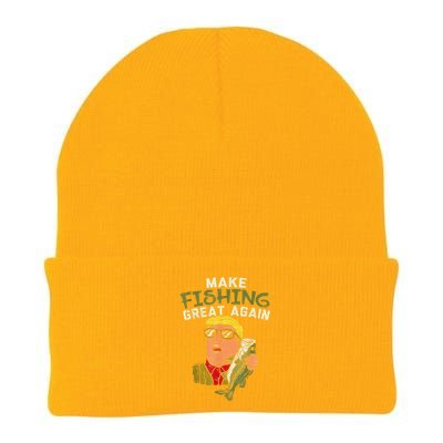 Make Fishing Great Again Trump Funny Fisherman Angler Gift Knit Cap Winter Beanie