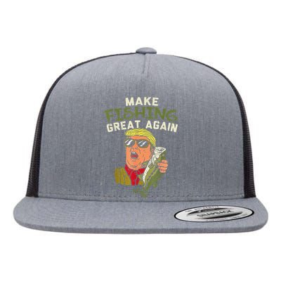 Make Fishing Great Again Trump Funny Fisherman Angler Gift Flat Bill Trucker Hat