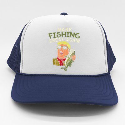 Make Fishing Great Again Trump Funny Fisherman Angler Gift Trucker Hat