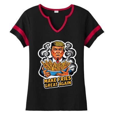 Make Fries Great Again Ladies Halftime Notch Neck Tee