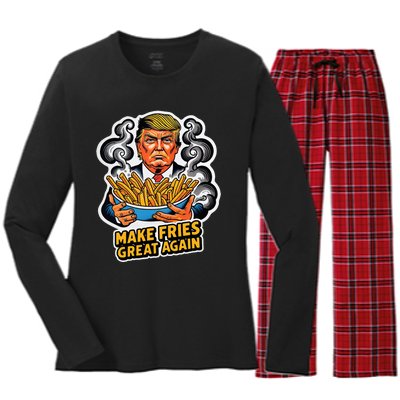 Make Fries Great Again Women's Long Sleeve Flannel Pajama Set 