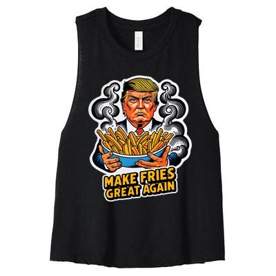 Make Fries Great Again Women's Racerback Cropped Tank