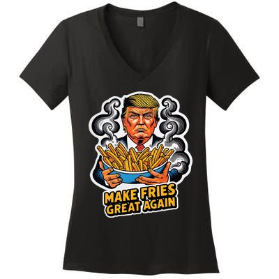 Make Fries Great Again Women's V-Neck T-Shirt