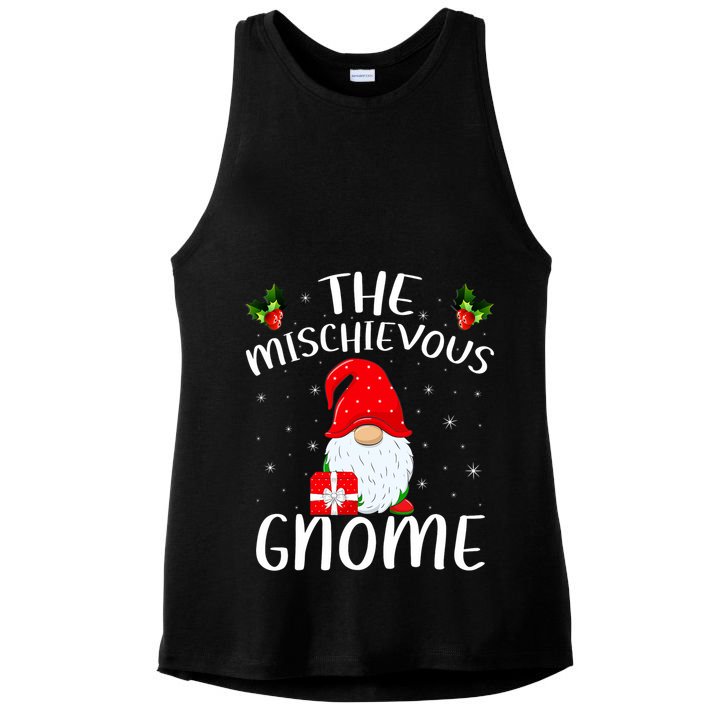 Matching Family Group Christmas The Mischievous Gnome Ladies PosiCharge Tri-Blend Wicking Tank