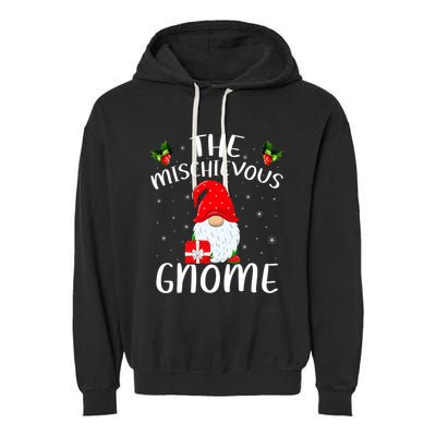 Matching Family Group Christmas The Mischievous Gnome Garment-Dyed Fleece Hoodie