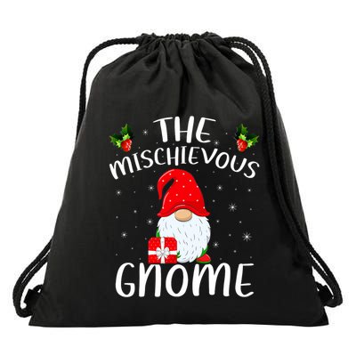 Matching Family Group Christmas The Mischievous Gnome Drawstring Bag