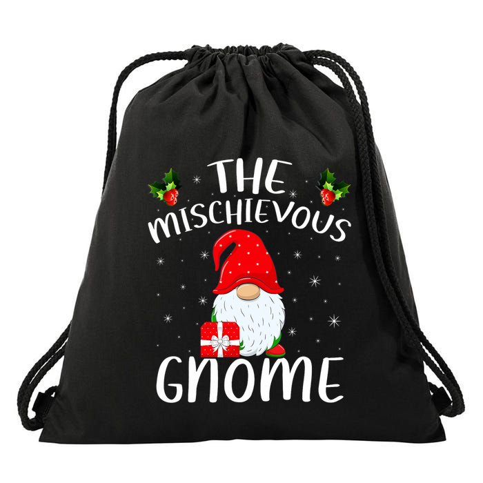 Matching Family Group Christmas The Mischievous Gnome Drawstring Bag