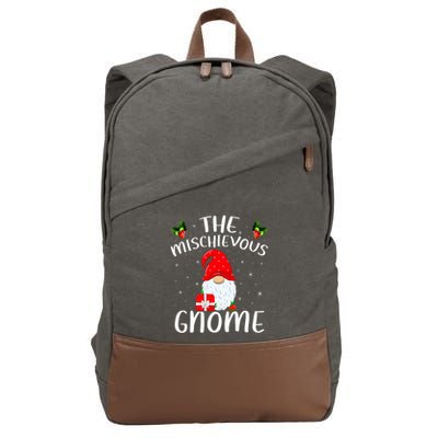 Matching Family Group Christmas The Mischievous Gnome Cotton Canvas Backpack
