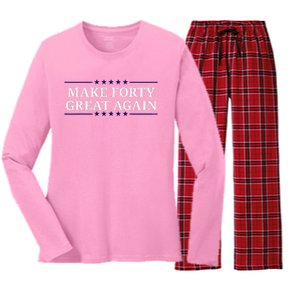 Make Forty Great Again Women's Long Sleeve Flannel Pajama Set 