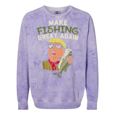 Make Fishing Great Again Trump Colorblast Crewneck Sweatshirt