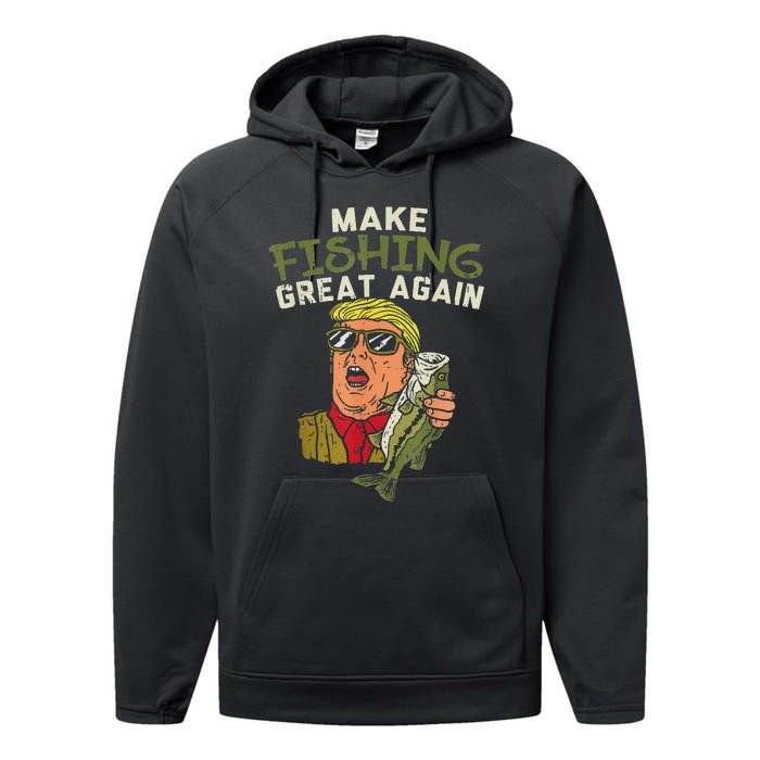 Make Fishing Great Again Trump Performance Fleece Hoodie