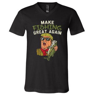 Make Fishing Great Again Trump V-Neck T-Shirt