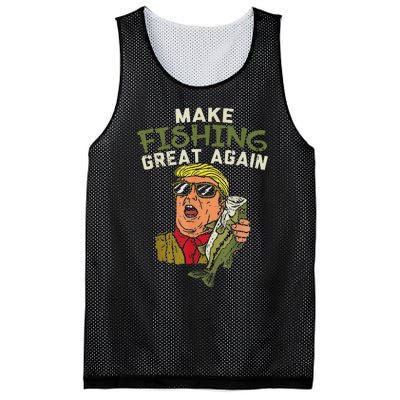 Make Fishing Great Again Trump Mesh Reversible Basketball Jersey Tank